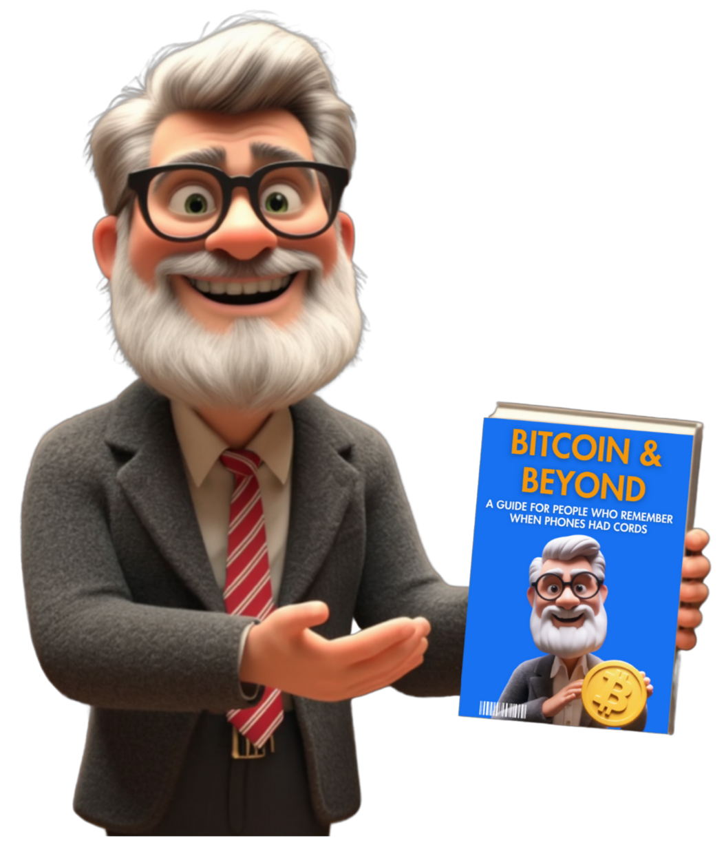Walter Ledger holding his book Bitcoin & Beyond