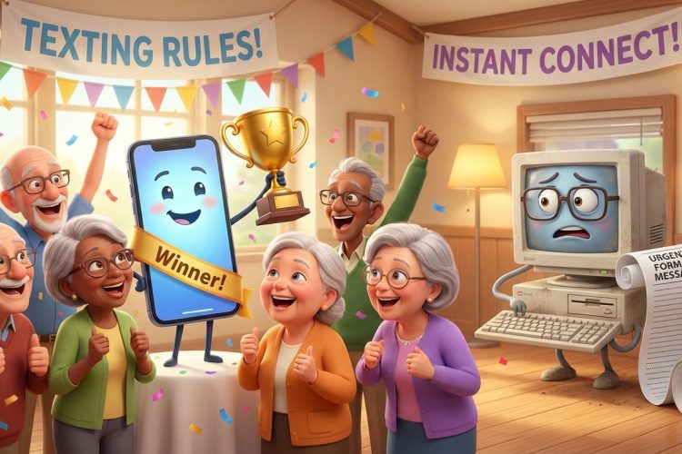 texting over 50s statistics